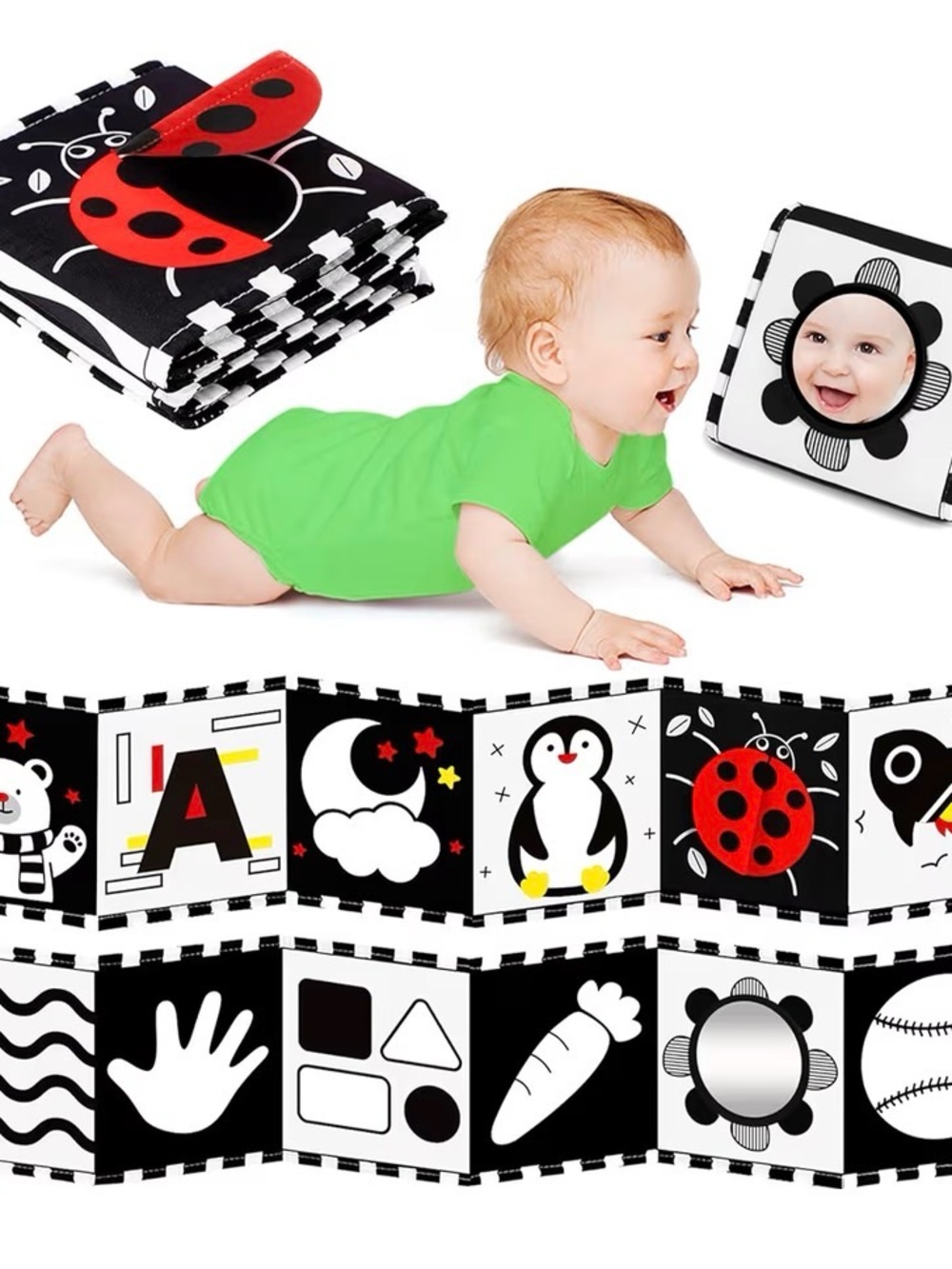 High-Contrast Black & White Baby Sensory toy for 0-6 months